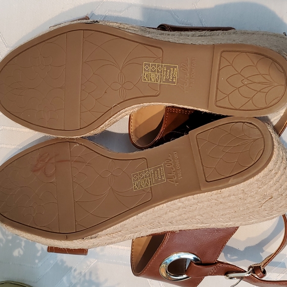 Abella Taya Wedge Espadrille Sandal Brown 8.5 - Picture 7 of 11